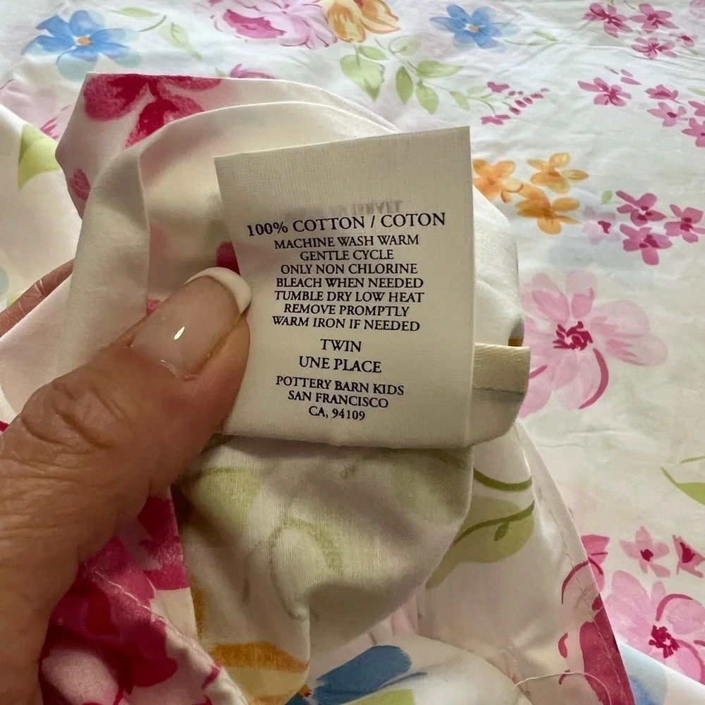 Pottery Barn Kids | Floral Twin Duvet Cover | Button Close | Pink Cabbage Roses